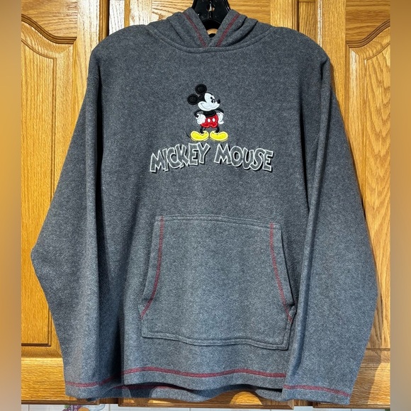 Vintage 90's Disney Mickey Mouse Gray Men's Fleece Hoodie Medium - Picture 1 of 4